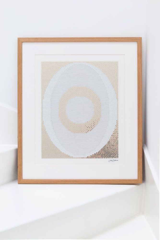 Paintings - Unique hand-embroidered mural artwork "Cercles" - JULIE BARBEAU