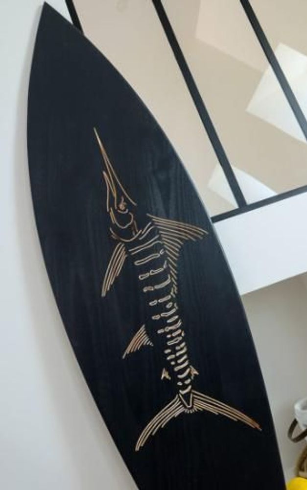 Autres décorations murales - Planche de surf décorative en bois - "Marlin" - LE COMPTOIR DE MALOW