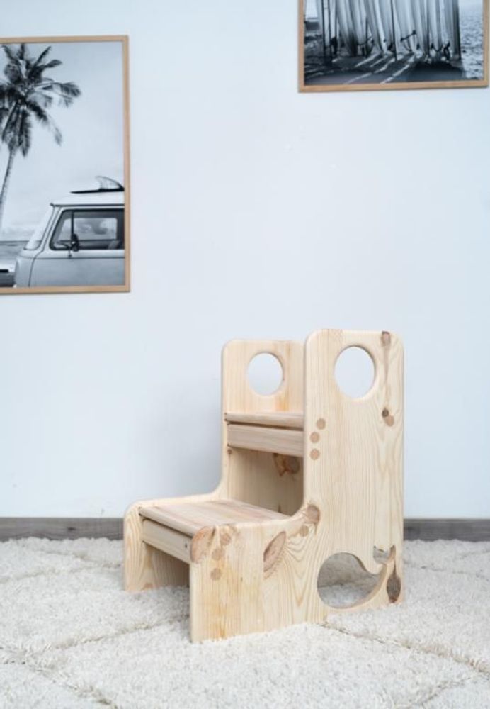 Tabourets - Tabouret - Tour en bois massif pour enfant  “Baleine” - LE COMPTOIR DE MALOW