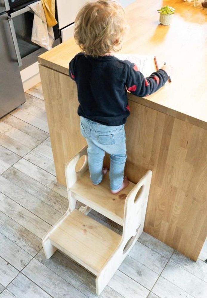 Tabourets - Tabouret - Tour en bois massif pour enfant  “Baleine” - LE COMPTOIR DE MALOW