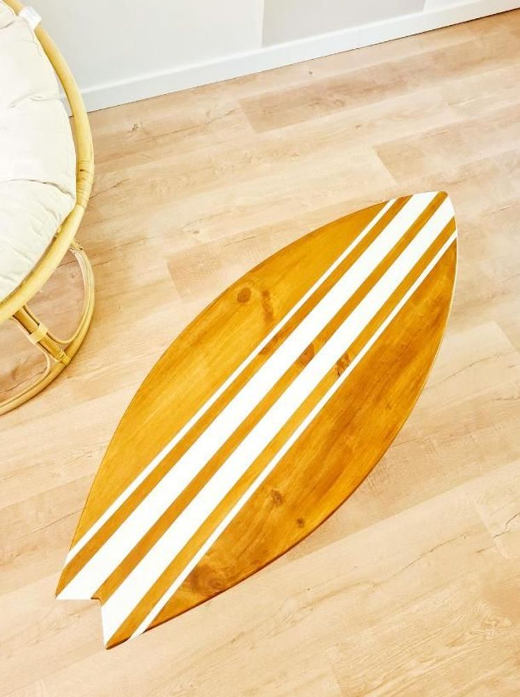 Tables basses - Table basse surfboard en bois “Seignosse” - LE COMPTOIR DE MALOW