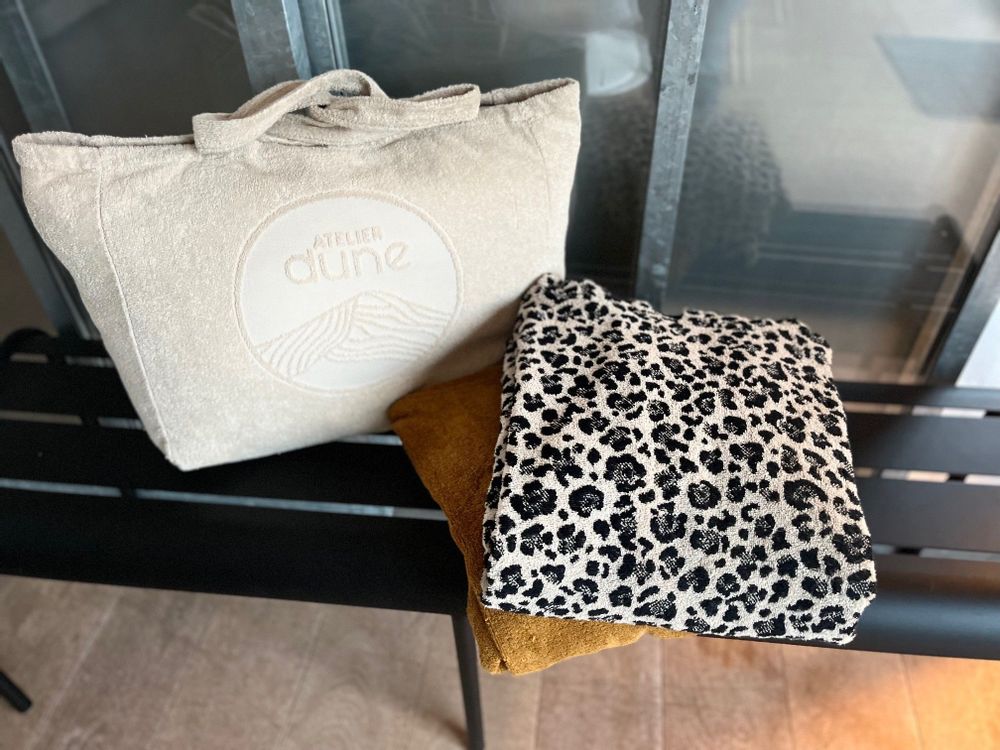 Bags and totes - Maxi Totebag in 100% certified organic cotton sponge - Sand - ATELIER DUNE