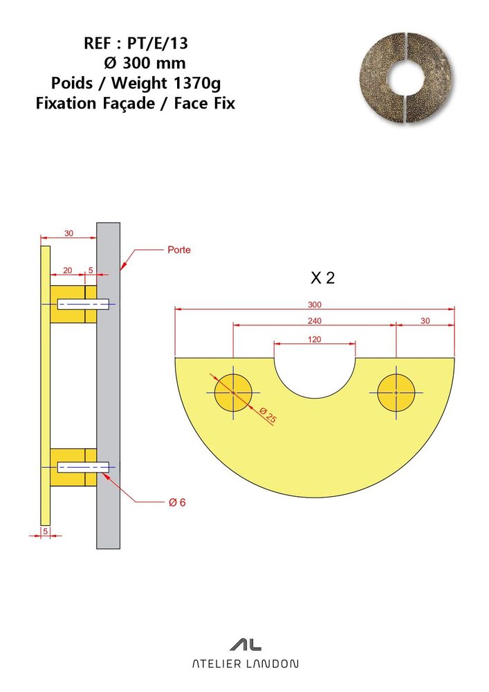 Doorknobs - Pull handle PT/E/13 - ATELIER LANDON