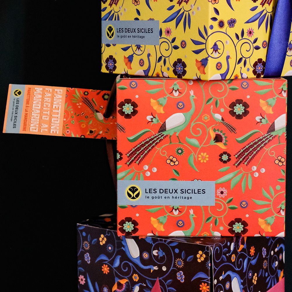 Épicerie fine - Panettone Artisanal à la crème de Mandarine, 500 gr - LES DEUX SICILES