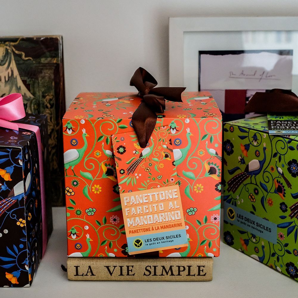 Épicerie fine - Panettone Artisanal à la crème de Mandarine, 500 gr - LES DEUX SICILES