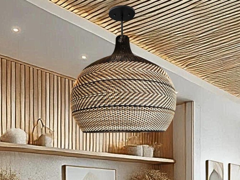 Hanging lights - San Mateo Oversized Lighting Rattan Pendant - MY BALI LIVING