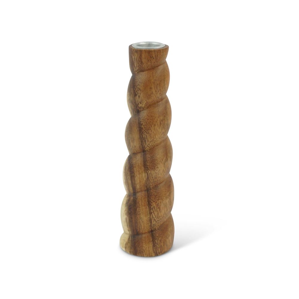 Bougeoirs et photophores - Bougeoirs en acacia torsadé - KINTA