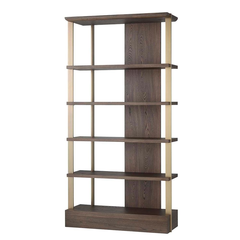 Bibliothèques - BIBLIOTHÈQUE NOBLESSE EN MDF ET ACIER INOXYDABLE 112x41x218CM - ETHAN CHLOE