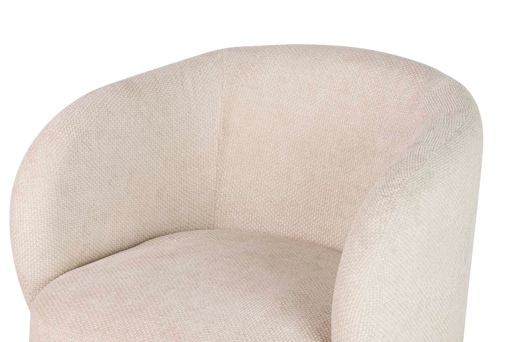 Fauteuils - FAUTEUIL PIVOTANT ALBA EN CHENILLE BIEGE 78x80x77 CM - ETHAN CHLOE