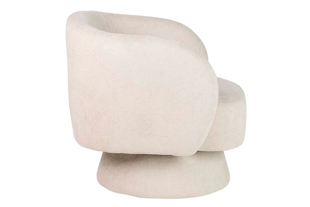 Fauteuils - FAUTEUIL PIVOTANT ALBA EN CHENILLE BIEGE 78x80x77 CM - ETHAN CHLOE
