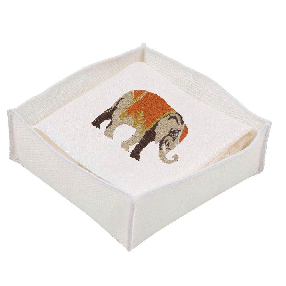 Table linen - Linen Napkin with Embroidery - LA GALLINA MATTA