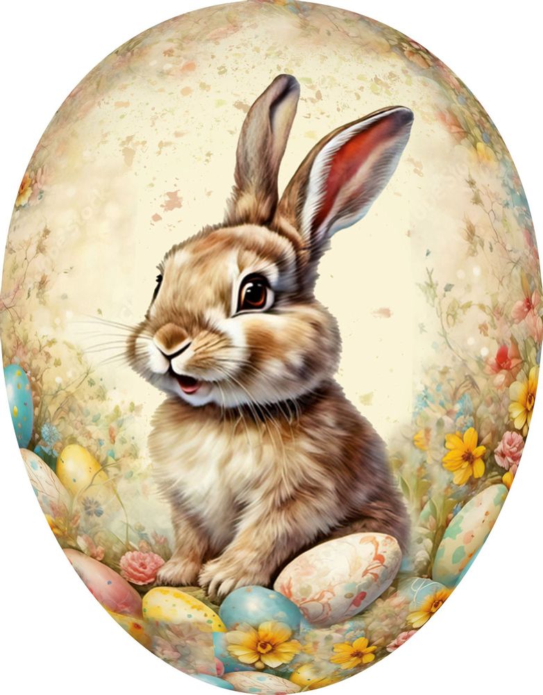 Gifts - Easter egg  'Rabbits' 18 cm - NESTLER GMBH FEINKARTONAGEN