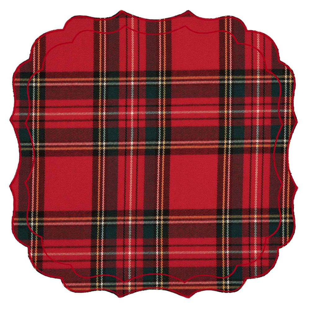 Linge de table textile - Set de Table Crinkle en Polycoton Tartan - LA GALLINA MATTA