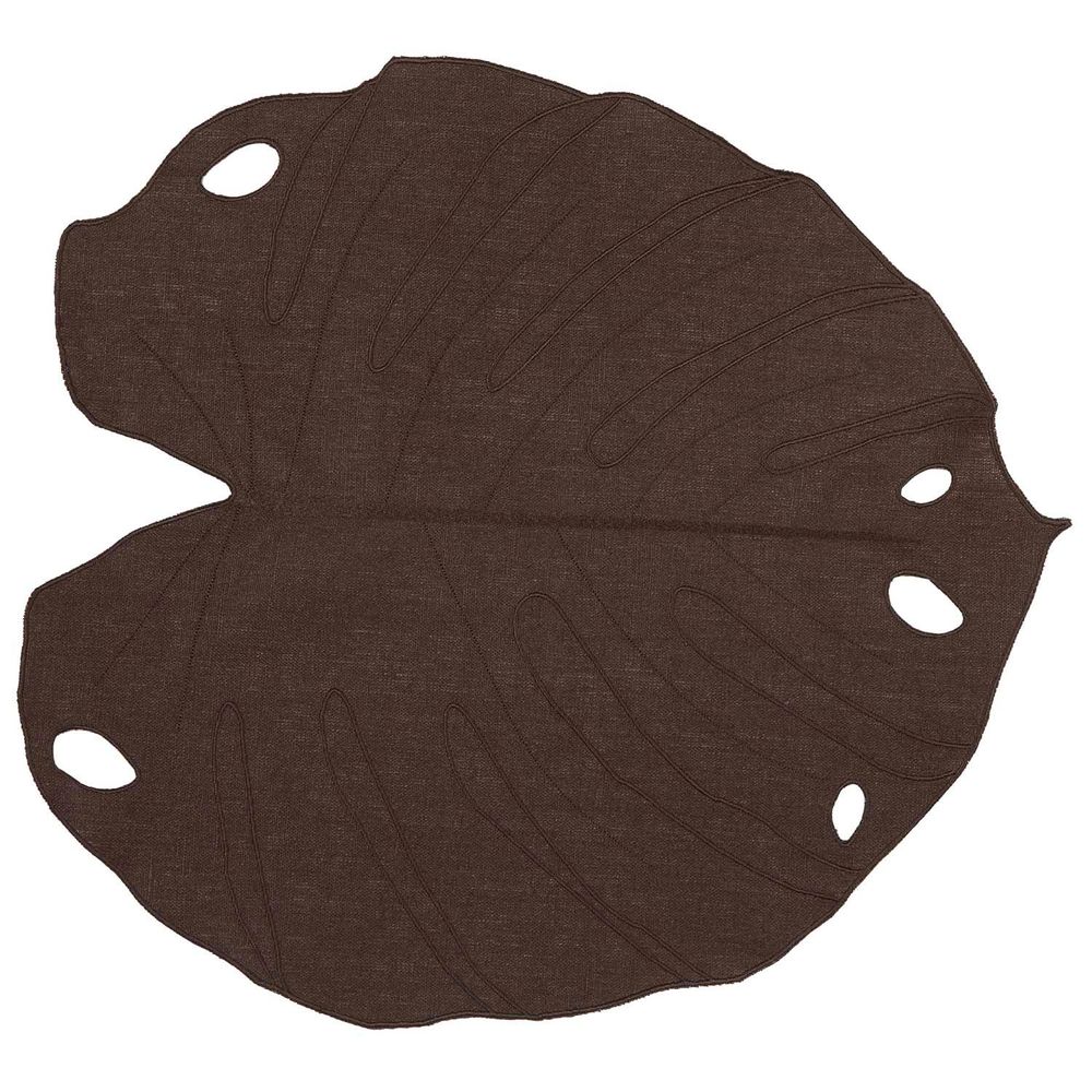 Linge de table textile - Set de table en lin enduit en forme de feuille - LA GALLINA MATTA