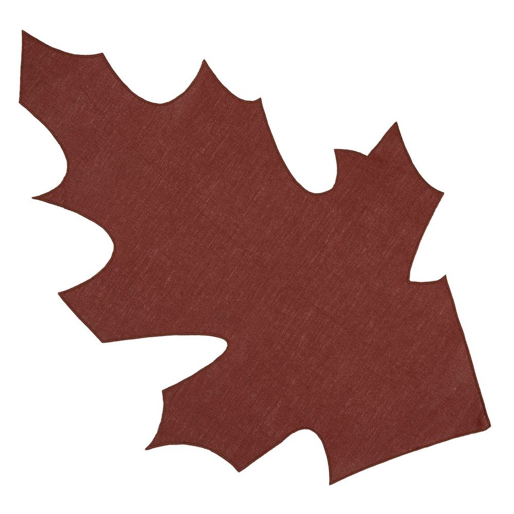 Linge de table textile - Set de table en lin enduit en forme de feuille - LA GALLINA MATTA