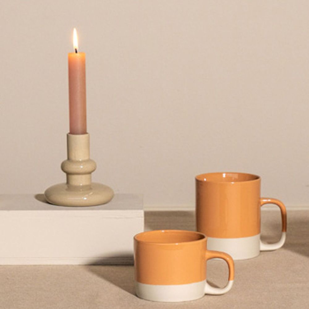 Candlesticks and candle holders - CYL candle holders happy - bottom coloured - KINTA