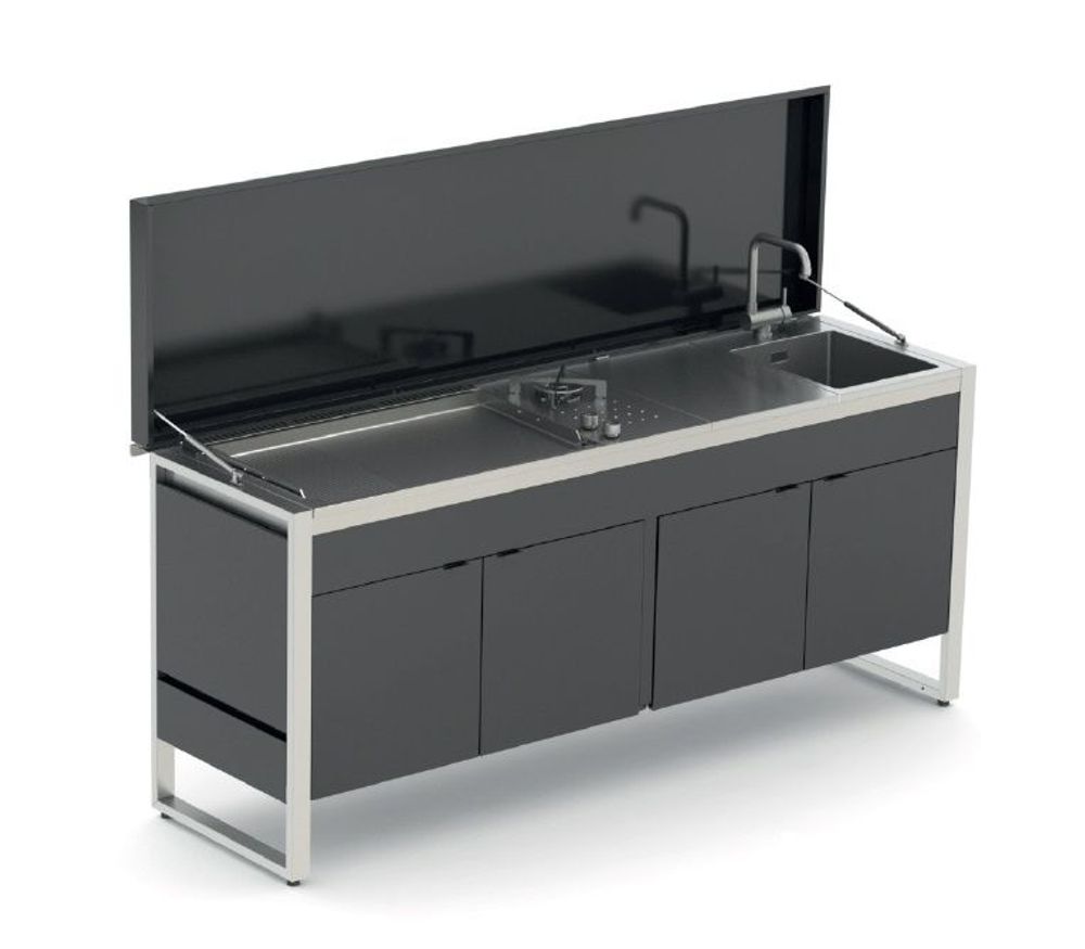 Barbecues - Table de cuisson plancha OASI Quattroporte Noire - PLANET OUTDOOR