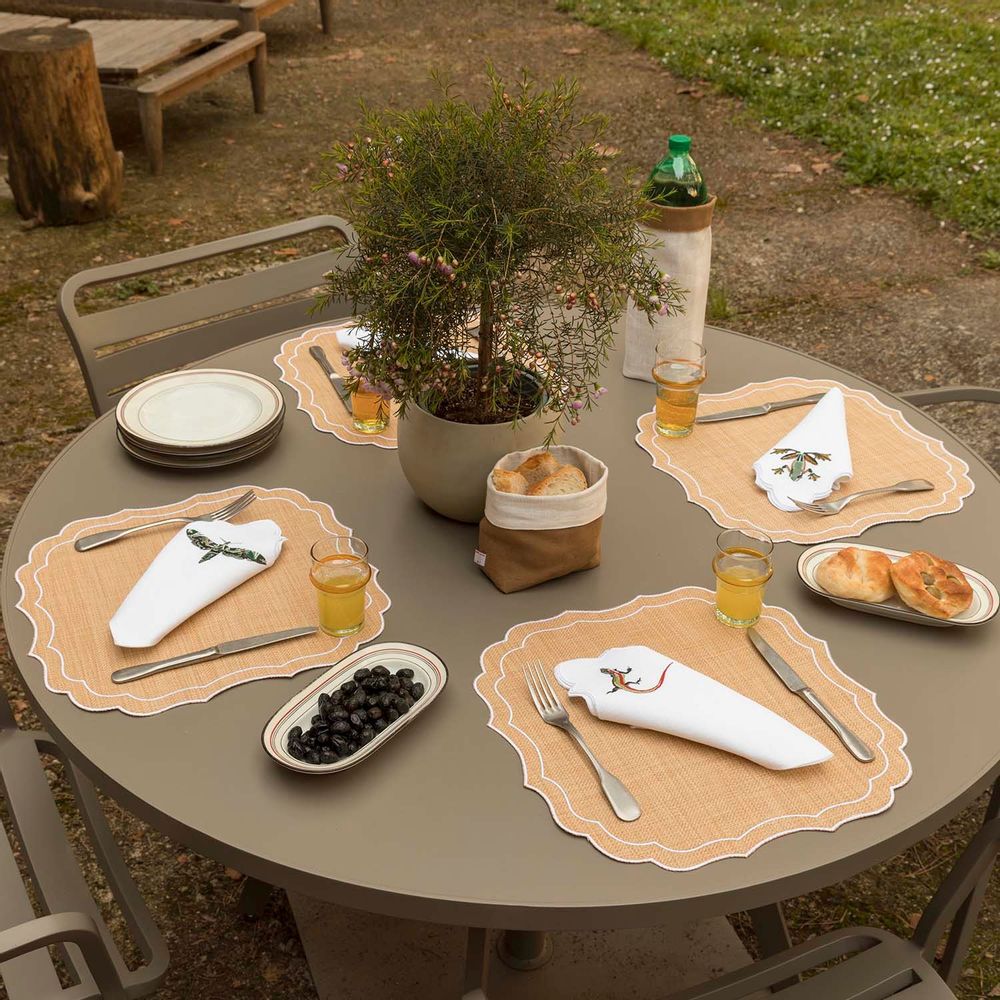 Linge de table textile - Set de Table Krinkle en Rafia - LA GALLINA MATTA