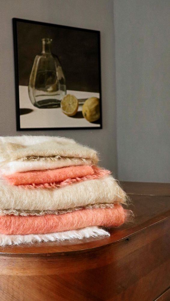 Throw blankets - 100% mohair throw - L'ATELIER MARGAUX M