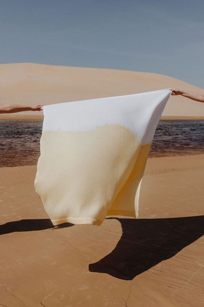 Serviettes de bain - Serviette de plage en teinture végétale - L'ATELIER MARGAUX M