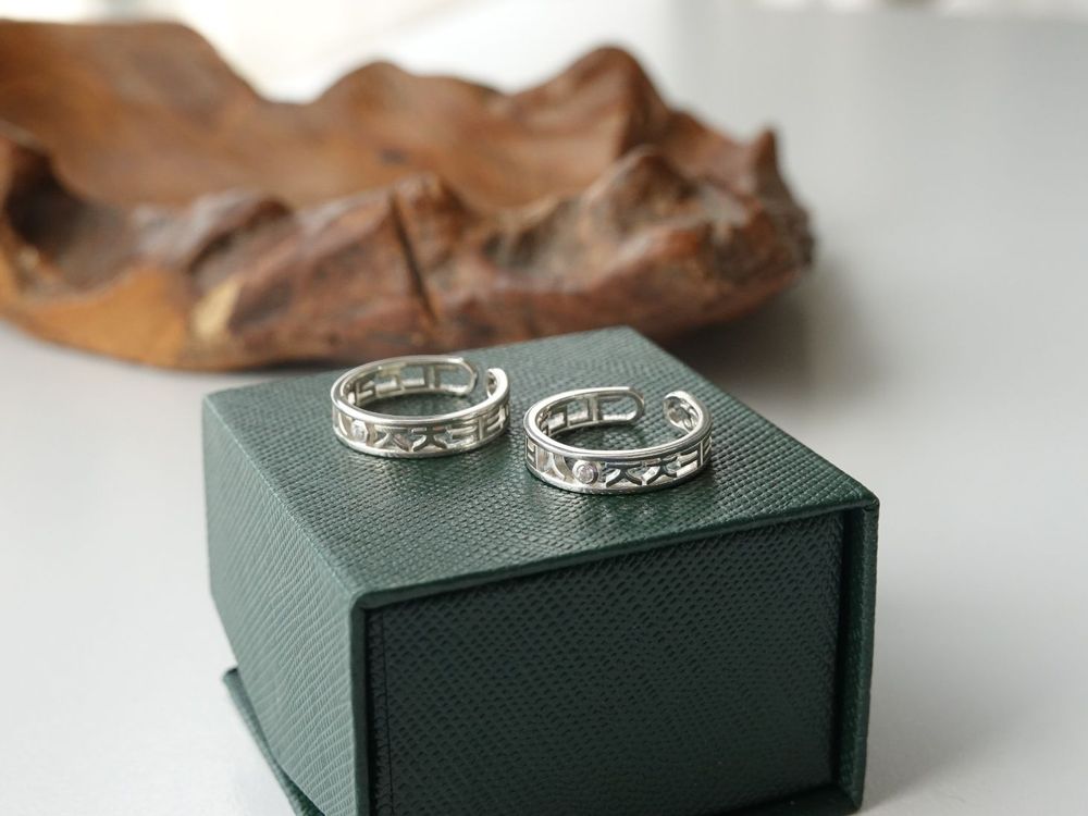 Jewelry - Hangul Free-size Open Ring Silver - KIM'S MI