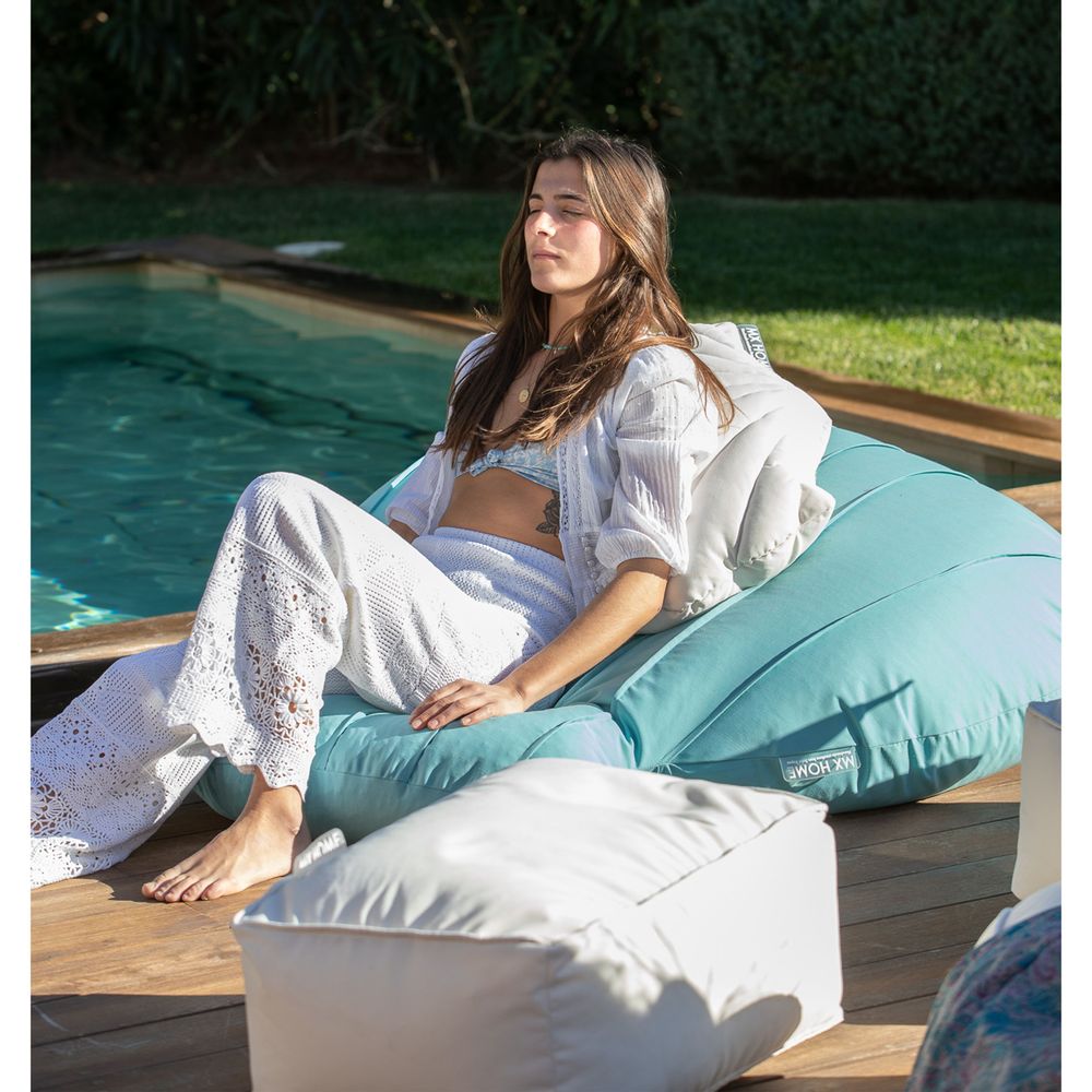 Equipements espace extérieur - Pouf coquillage extérieur flottant déhoussable bleu - MX HOME