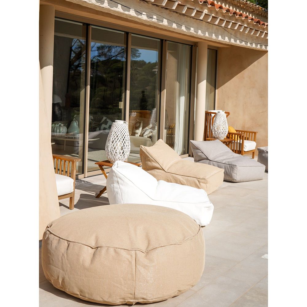 Fauteuils de jardin - Bain de soleil Pug extérieur déhoussable effet lin - MX HOME