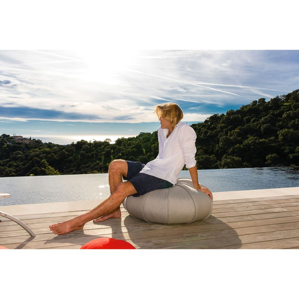 Equipements espace extérieur - Pouf oursin extérieur flottant déhoussable gris - MX HOME