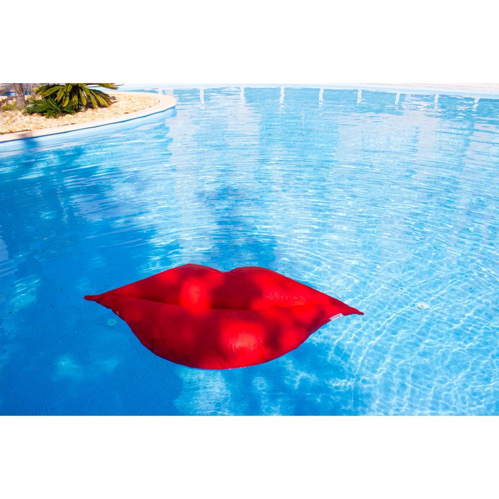 Equipements espace extérieur - Pouf bouche extérieur flottant déhoussable rouge - MX HOME