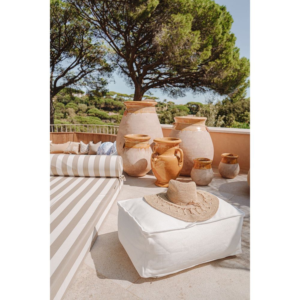Equipements espace extérieur - Coussin de sol extérieur déhoussable blanc S - MX HOME