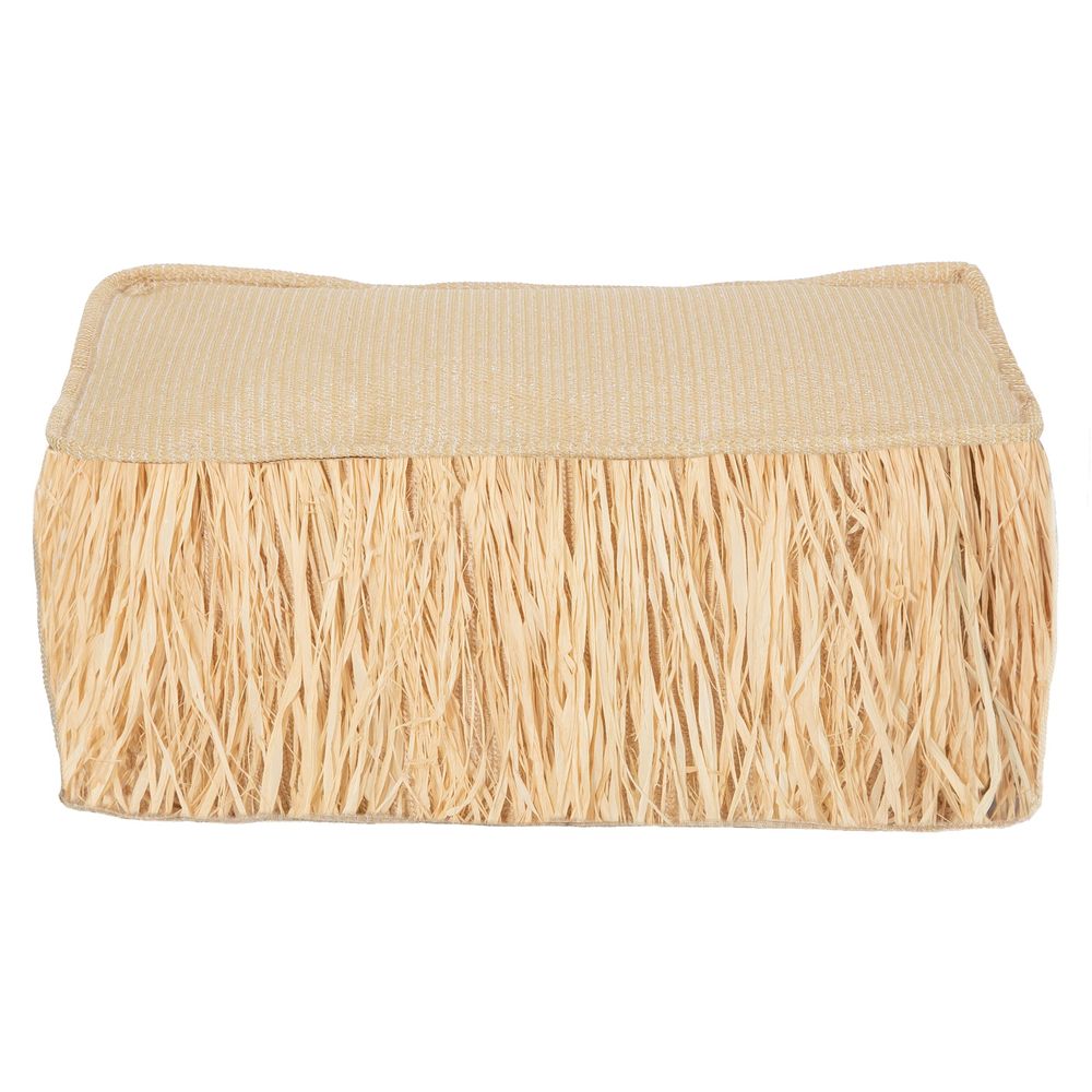 Equipements espace extérieur - Coussin de sol extérieur en tissu effet raphia a frange M - MX HOME