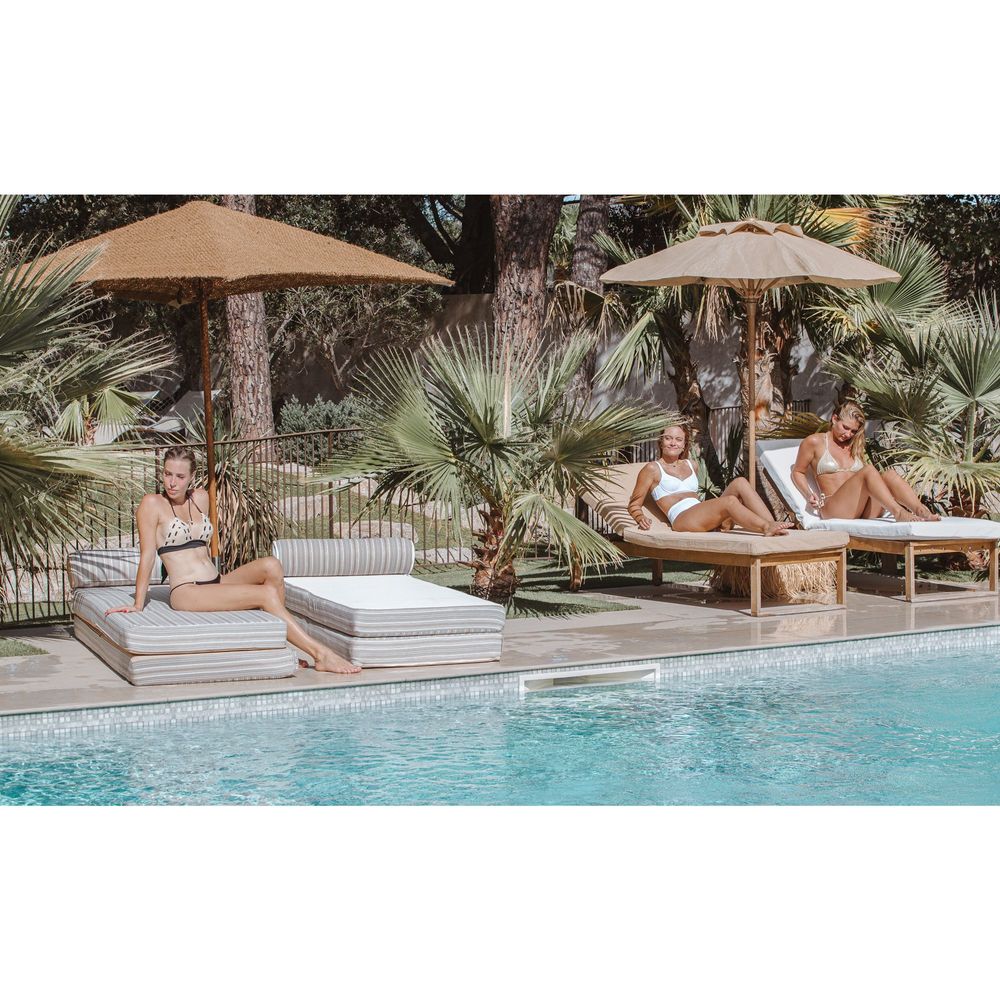 Equipements espace extérieur - Matelas extérieur pour transat - déhoussable en tissu effet raphia - MX HOME