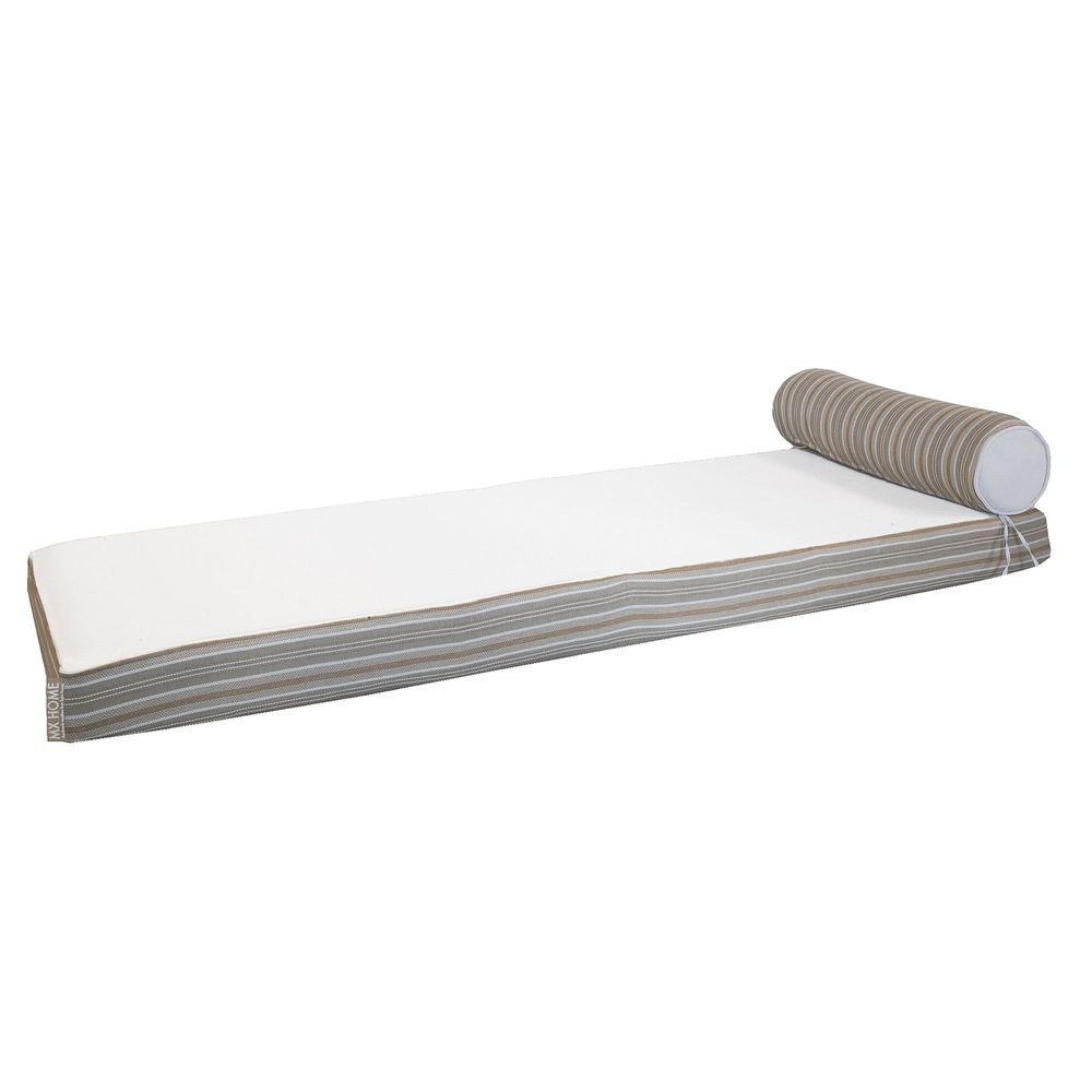 Equipements espace extérieur - Matelas extérieur réversible recto rayé & verso blanc - Simple - MX HOME