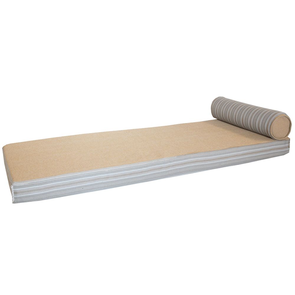 Equipements espace extérieur - Matelas extérieur réversible recto rayé & verso raphia - Simple - MX HOME