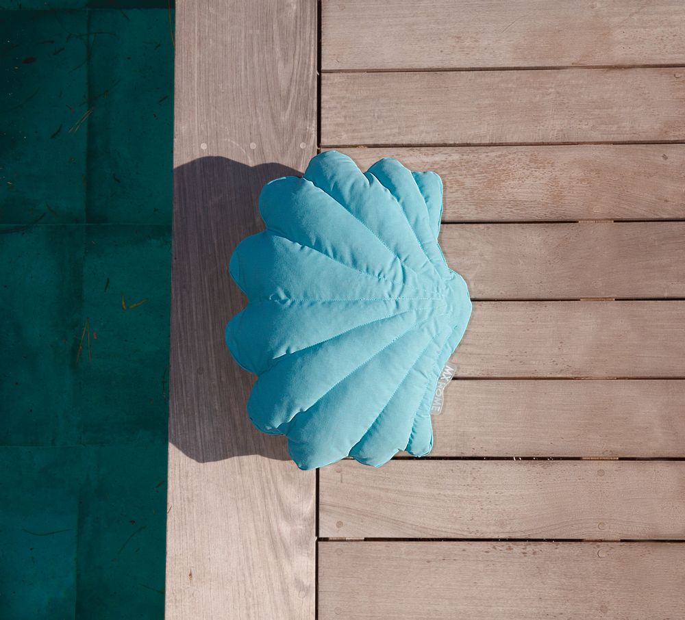 Outdoor decorative accessories - Outdoor sky blue shell cushion - MX HOME