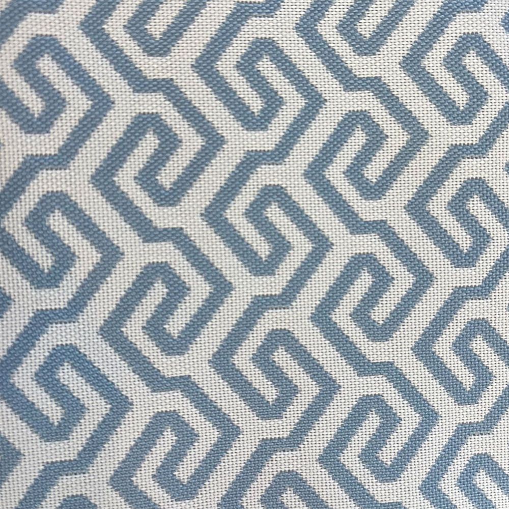 Equipements espace extérieur - Lit bain de soleil extérieur en mousse rond blanc a motif bleu - MX HOME