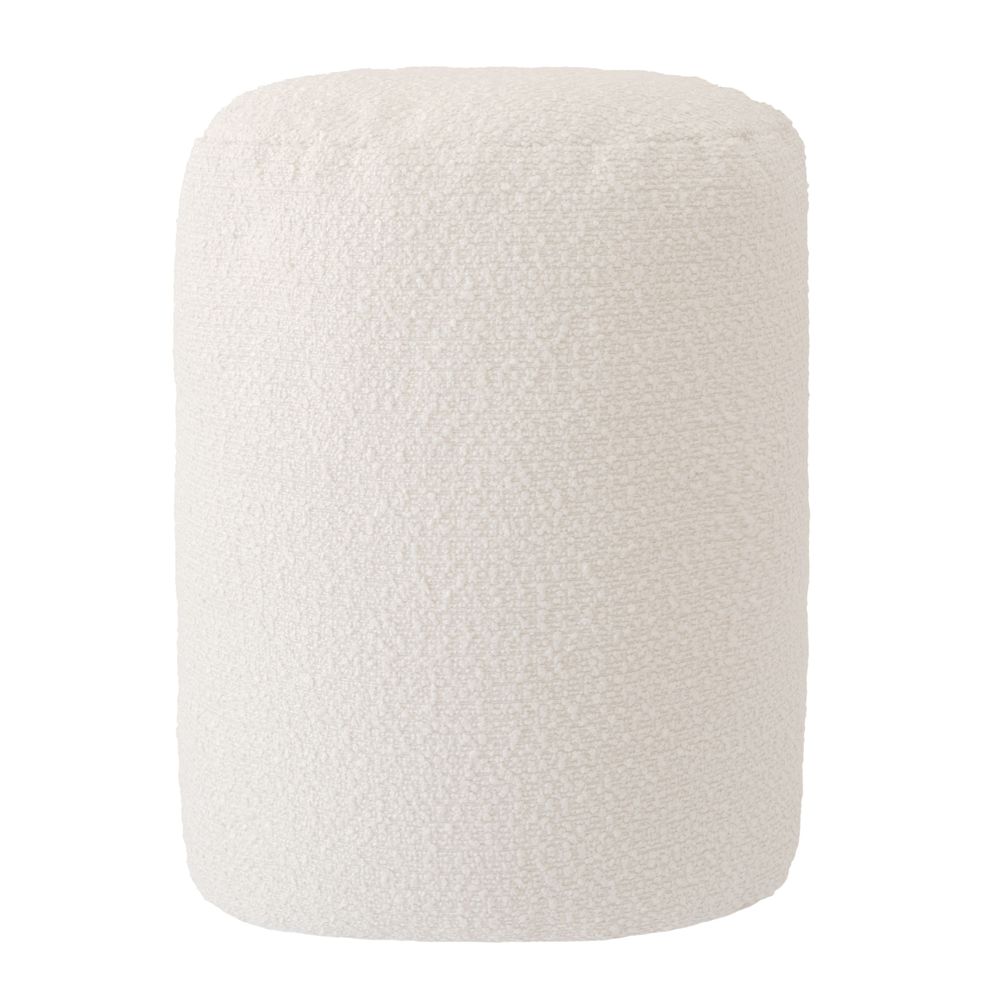 Lawn chairs - Cream white terry ottoman pouf - MX HOME