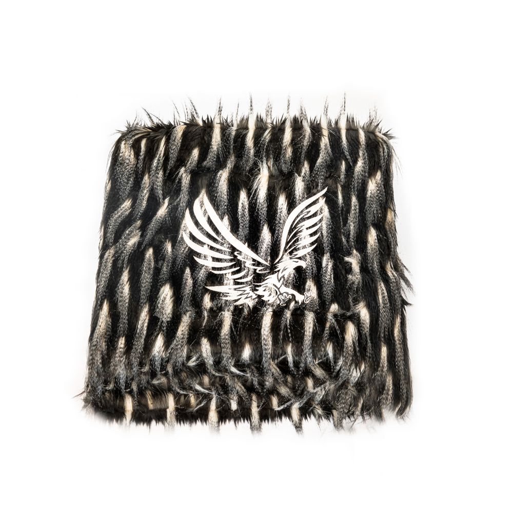 Garden textiles - Black and white embroidered faux fur throw - MX HOME