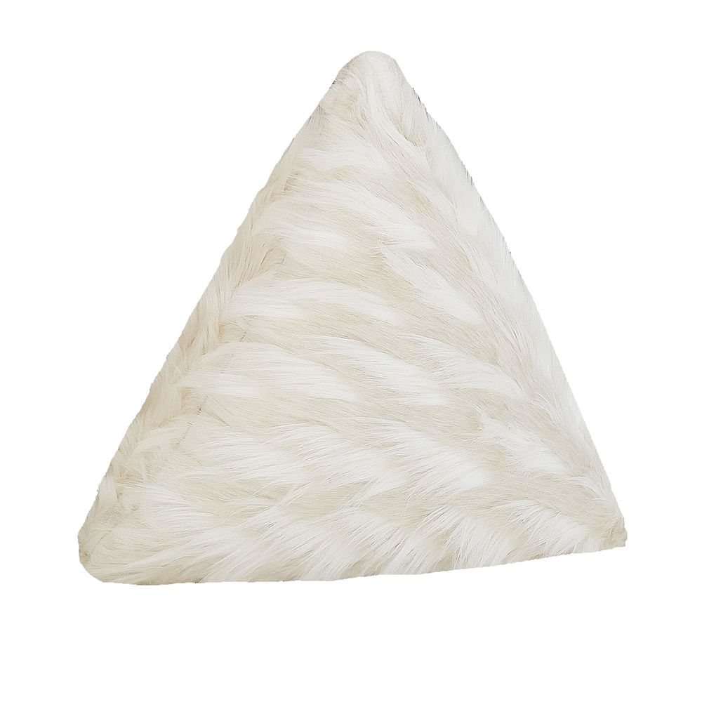 Outdoor decorative accessories - Pyramid cushion in white faux fur - MX HOME