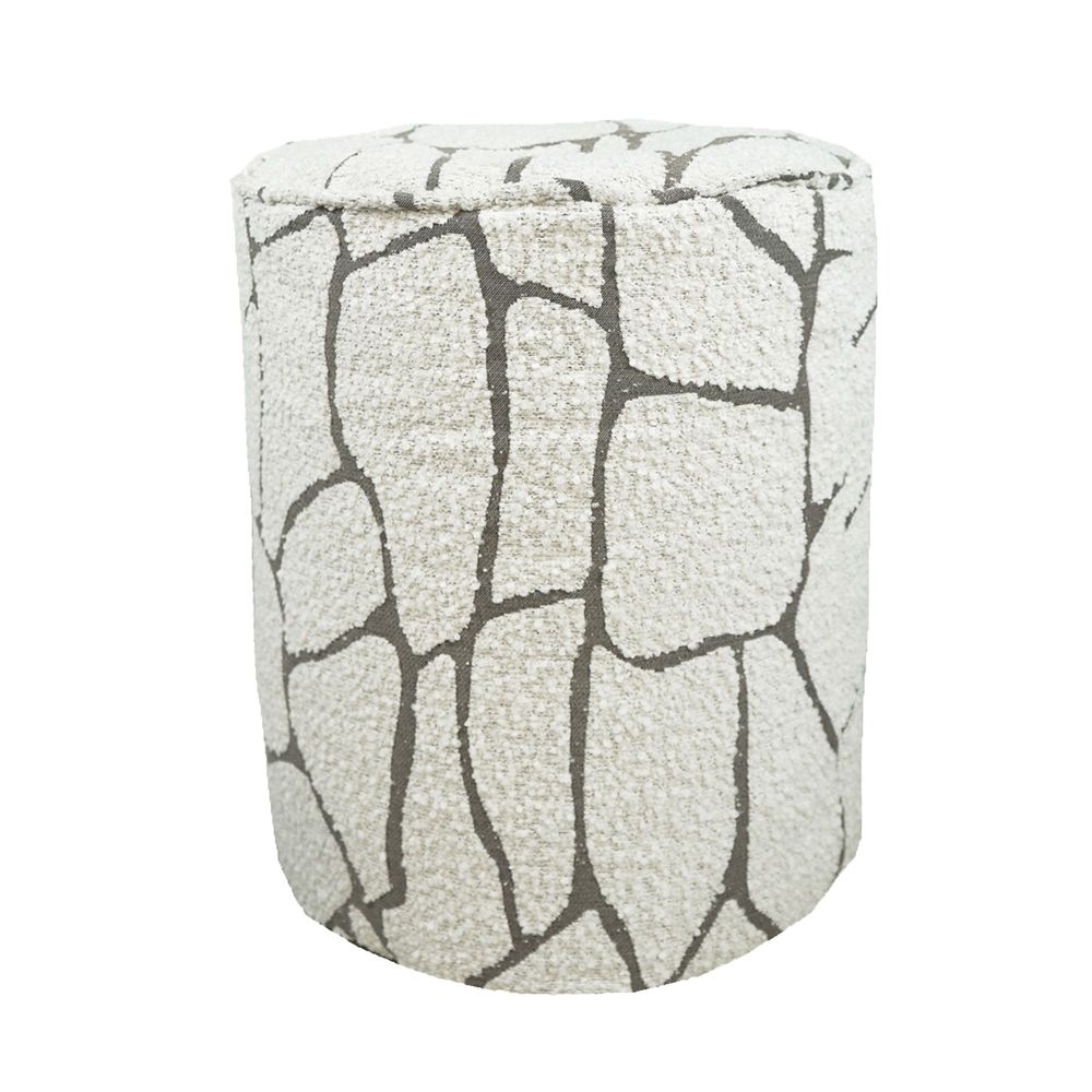 Chaises de jardin - Tabouret déhoussable repose pieds en laine bouclé design - MX HOME