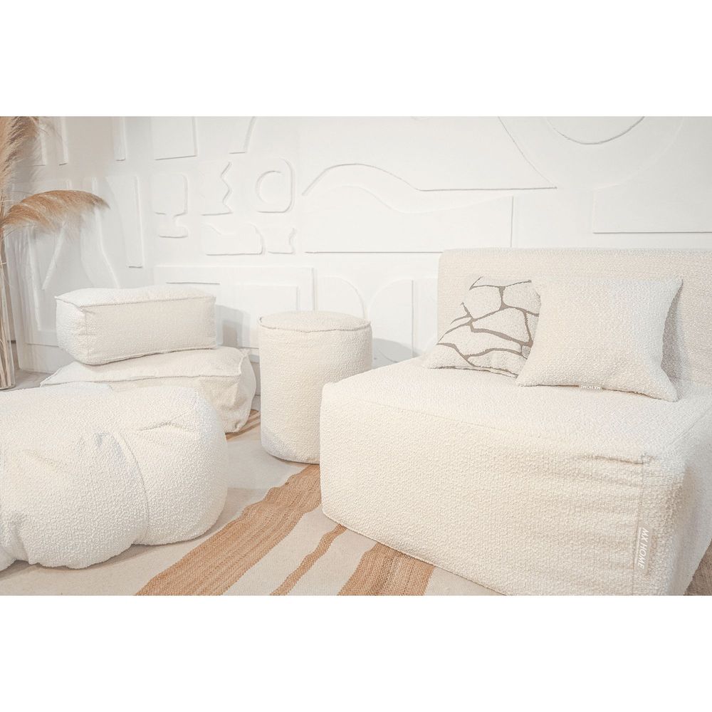 Fauteuils de jardin - Chauffeuse déhoussable en laine bouclée - MX HOME