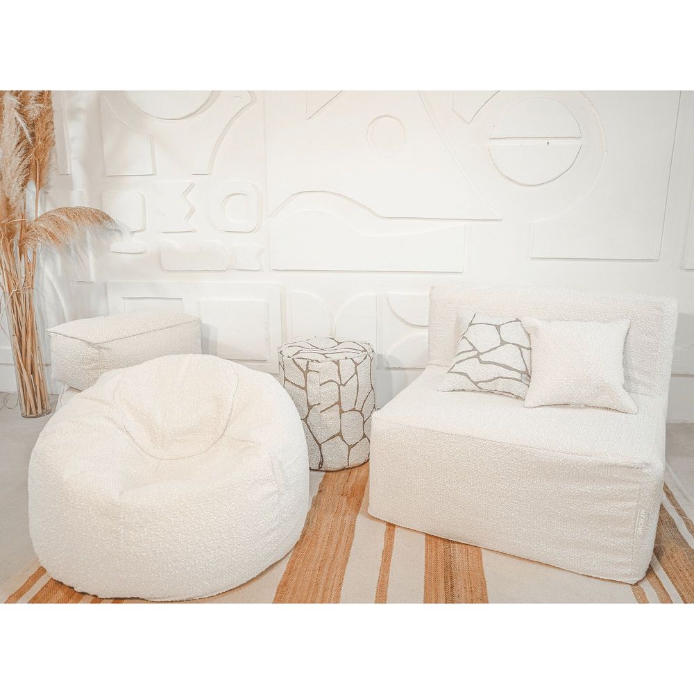Fauteuils de jardin - Chauffeuse déhoussable en laine bouclée - MX HOME
