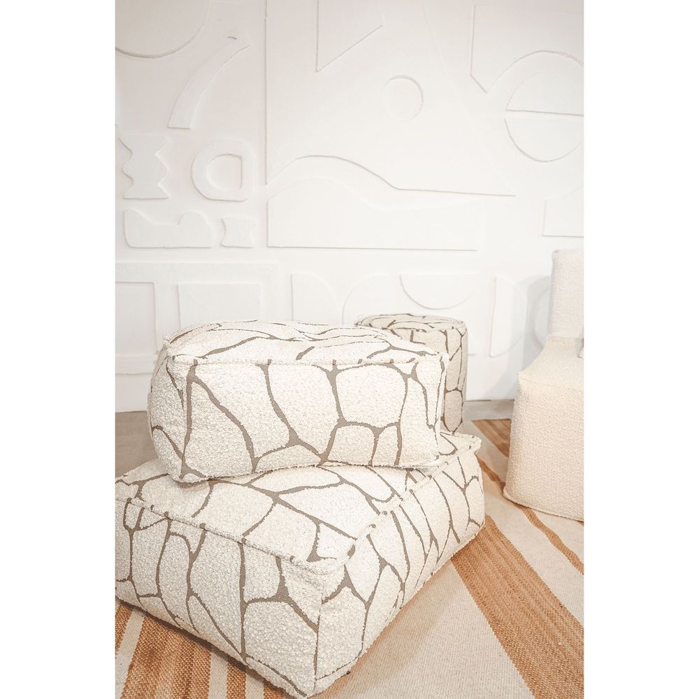 Outdoor space equipments - Floor cushion with removable cover M - designer curly wool - MX HOME