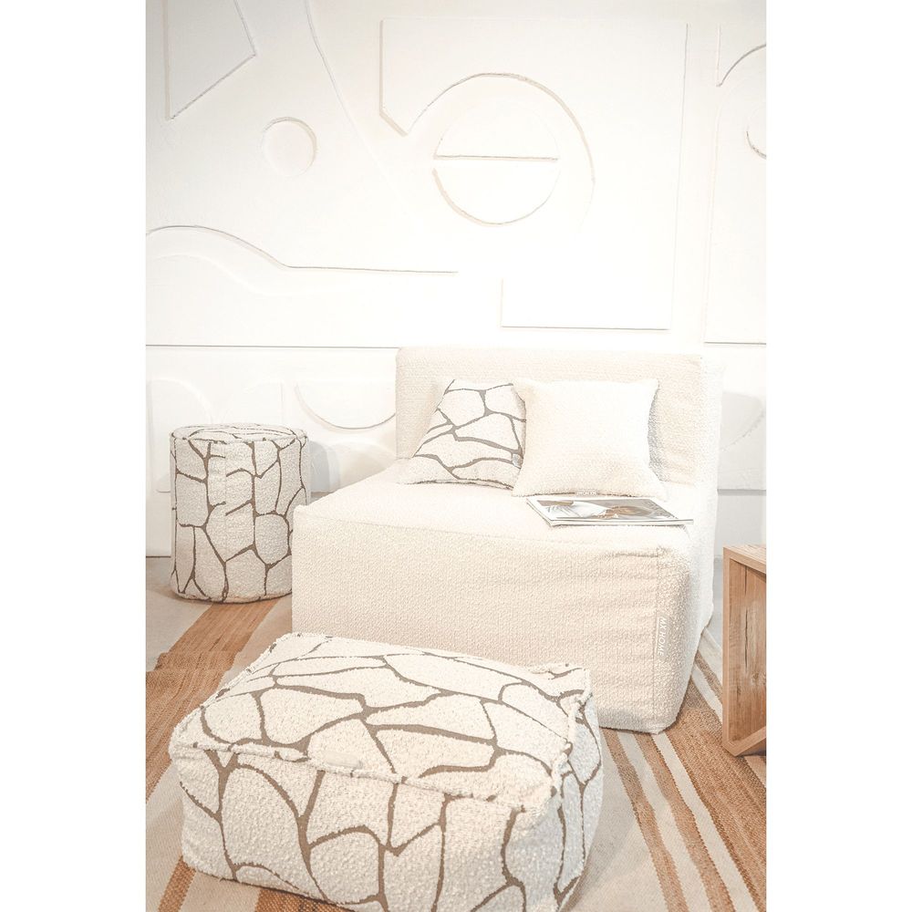 Outdoor space equipments - Floor cushion with removable cover M - designer curly wool - MX HOME