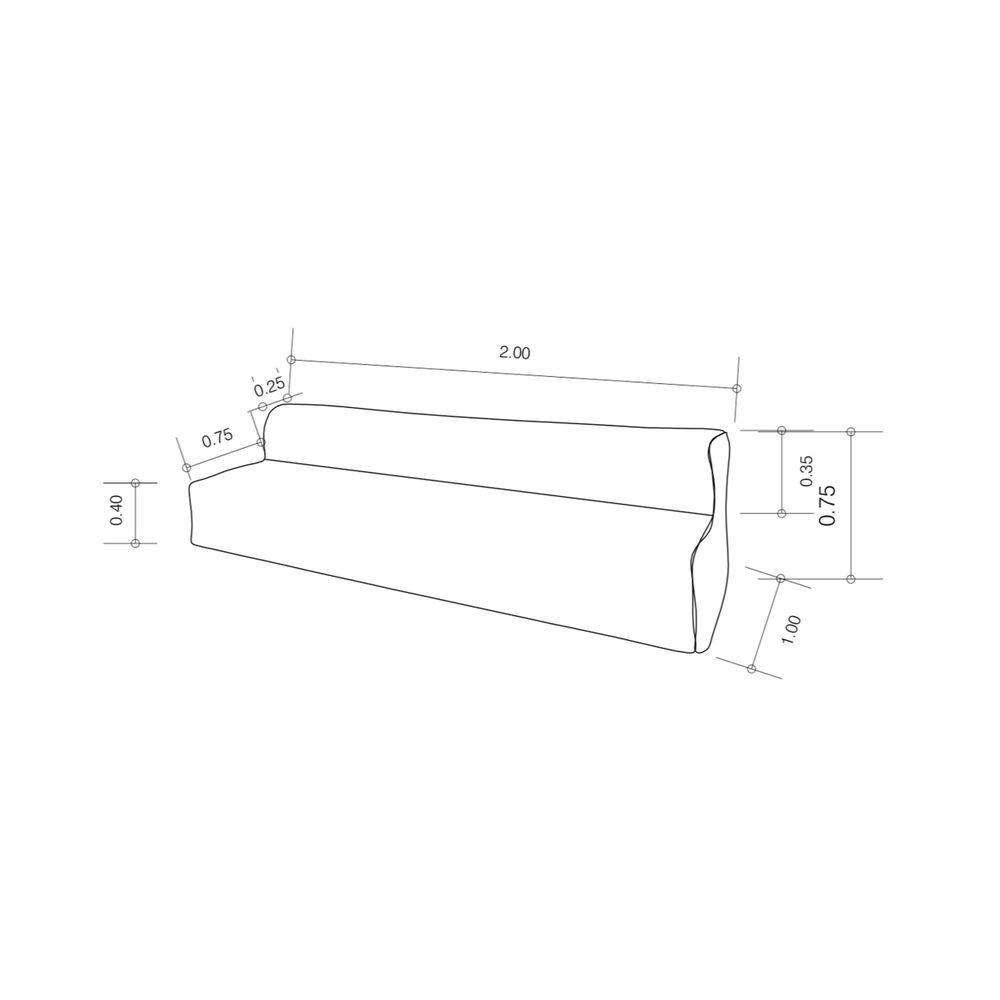 Lawn sofas - Modular bench sofa - Removable 3-seater cover Exterior - MX HOME