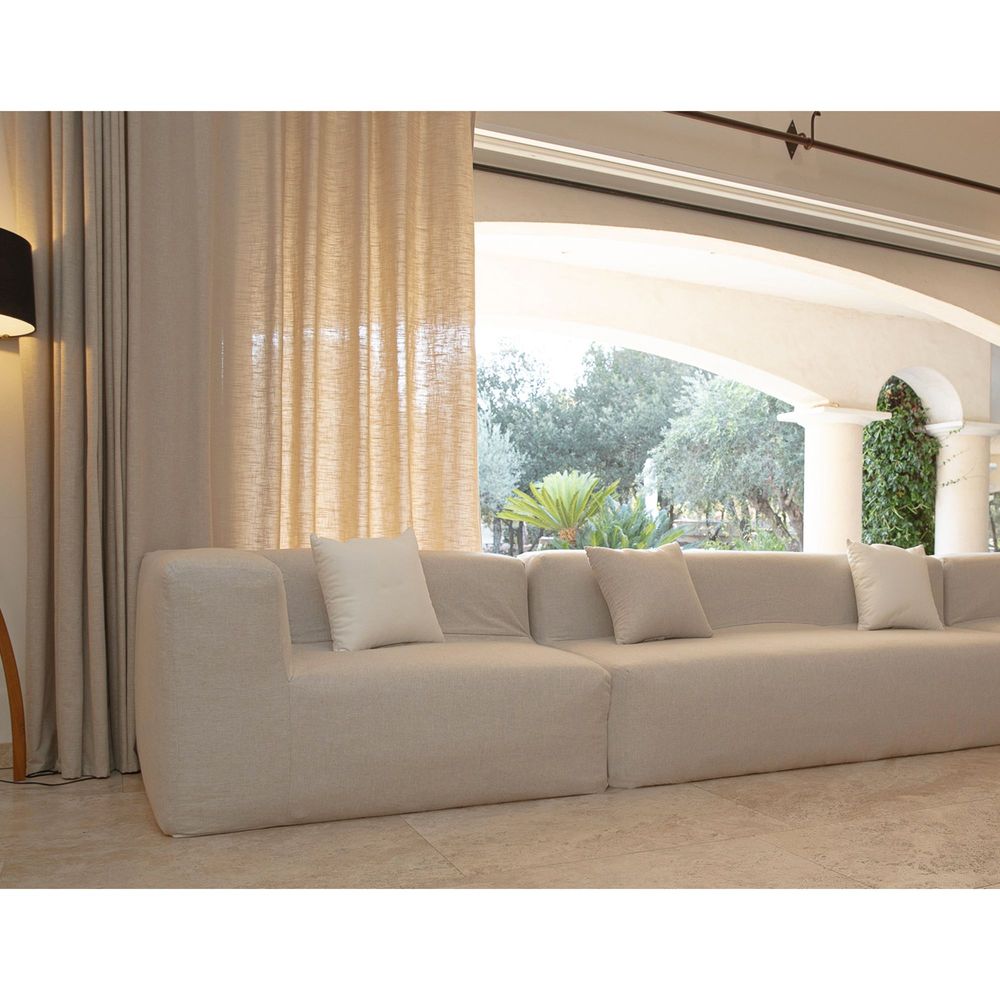 Lawn sofas - Modular sofa - Removable 4/5 seater cover - Natural linen - MX HOME