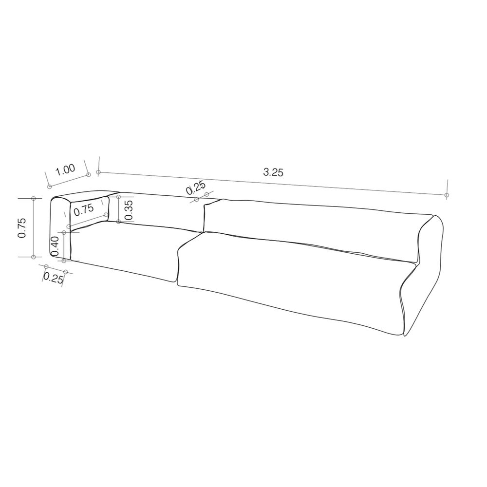 Lawn sofas - Modular sofa - Removable 4/5 seater cover - Natural linen - MX HOME