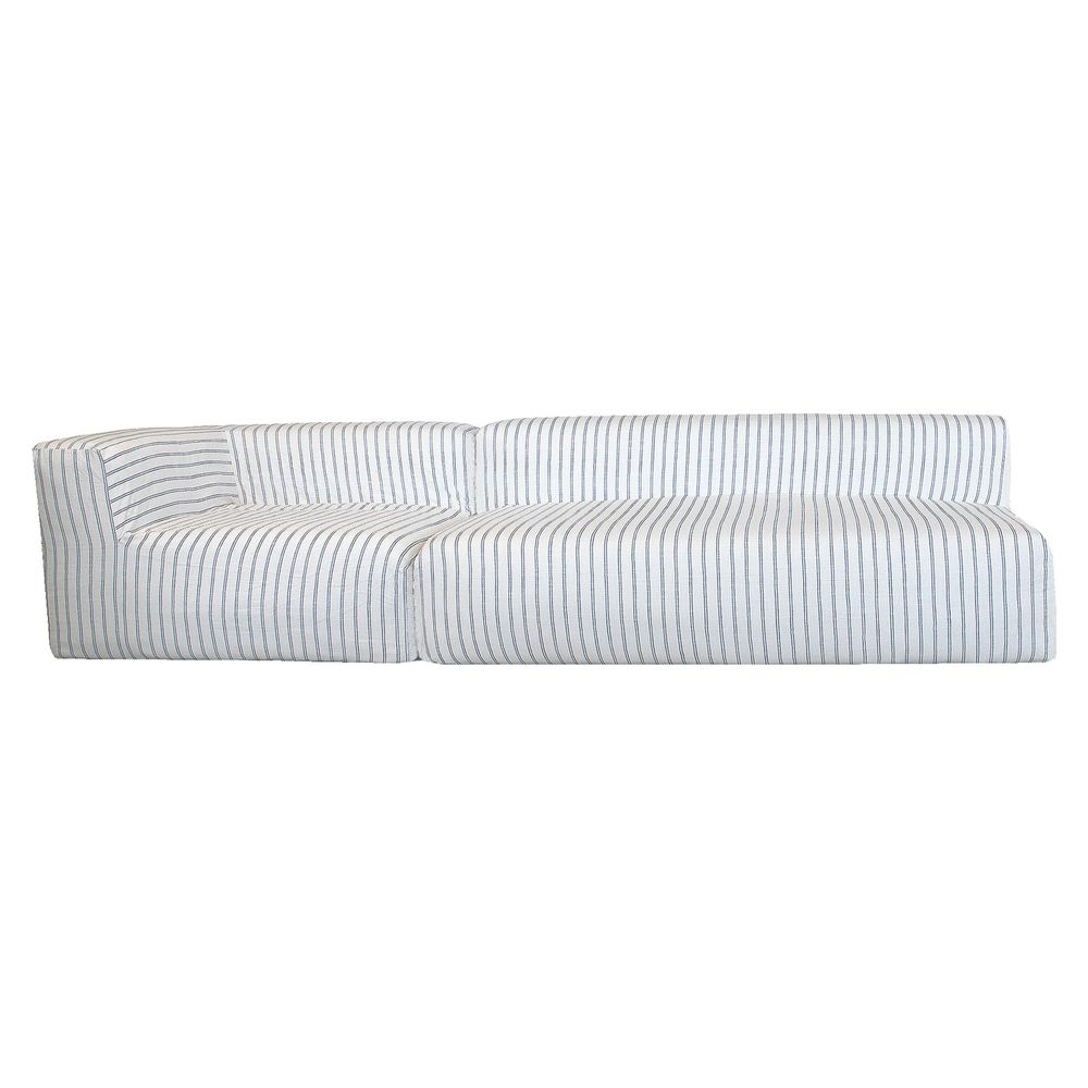 Canapés de jardin - Canapé modulable - Déhoussable 4/5 places - Lin rayé - MX HOME