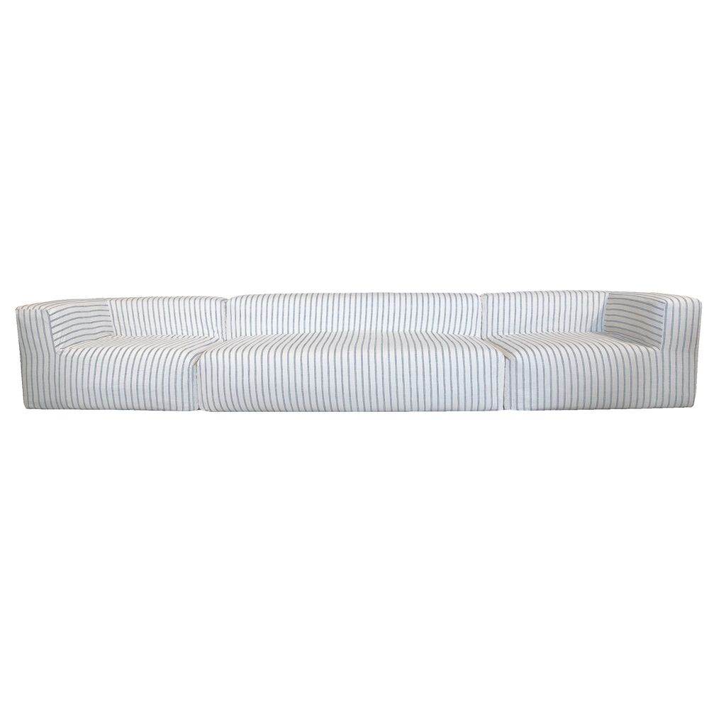 Lawn sofas - Modular sofa - Removable 5/6 seater cover - Striped linen - MX HOME