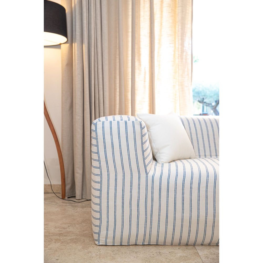 Lawn sofas - Modular sofa - Removable 5/6 seater cover - Striped linen - MX HOME